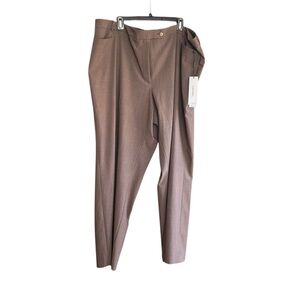 Calvin Klein Woman NWT modern fit poly rayon spandex light brown trousers Sz 24W